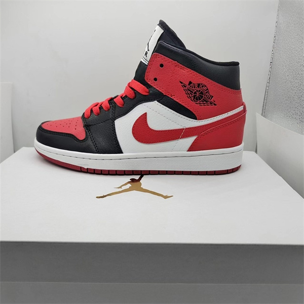 Men's Running Weapon Air Jordan 1 Red/Black/White Shoes 0289